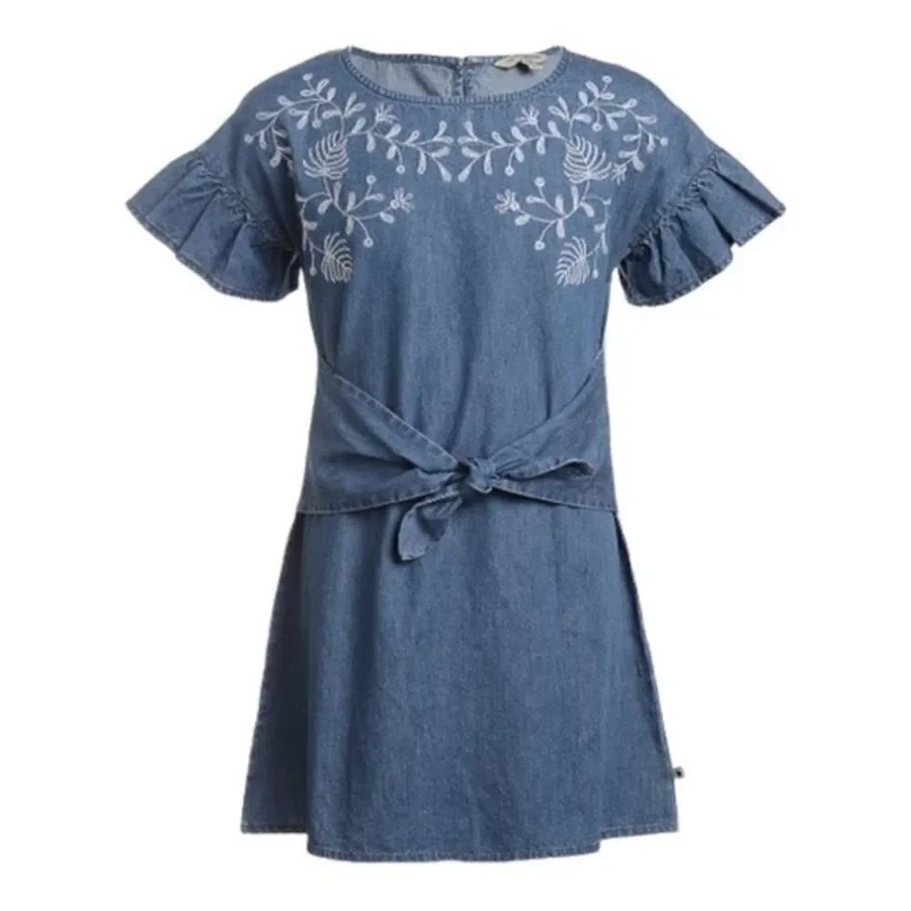 Lucky Brand Adele Wash Embroidered Shira Flutter-Sleeve Dress - Girls sz L NWT. - Picture 1 of 8